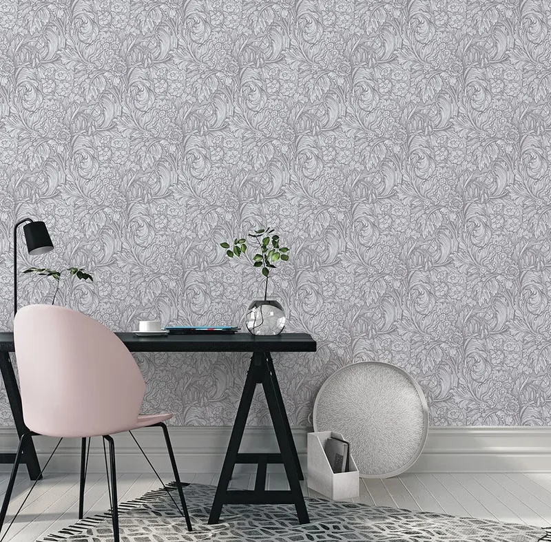 Galerie Wallcoverings Off the Wall LB25137 Tapet Hedgerovia Vit/grå