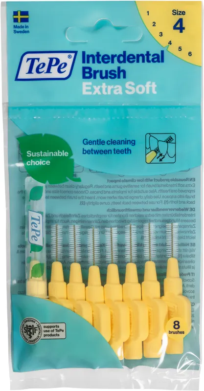 TePe Mellanrumsborste Extra Soft 0,7 mm Gul 8 st