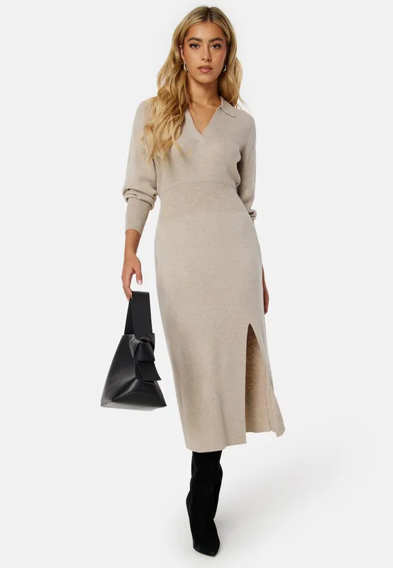 Marla L/S Collar Long Knit Dress