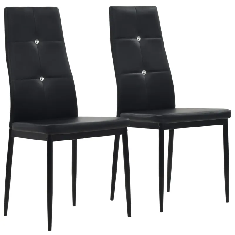 vidaXL Matstolar 2 st svart konstläder (#3541)