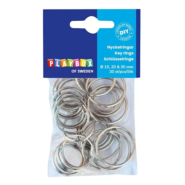 Nyckelringar olika storlekar 30-pack Playbox