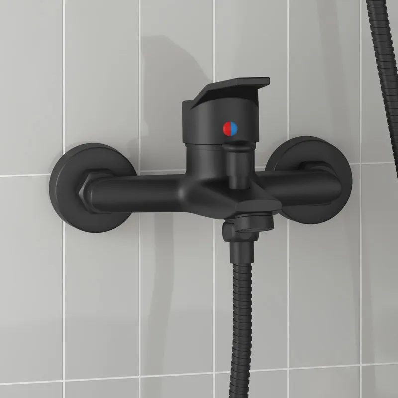 vidaXL Duschblandare Svart G 1/2 tum