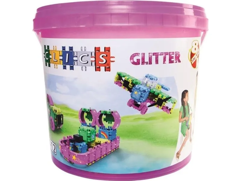 Clics Building Blocks - Glitter Construction Set 8in1