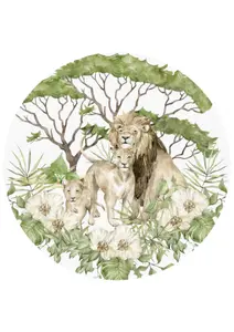 VÄGGDEKOR - RUND - LEJON