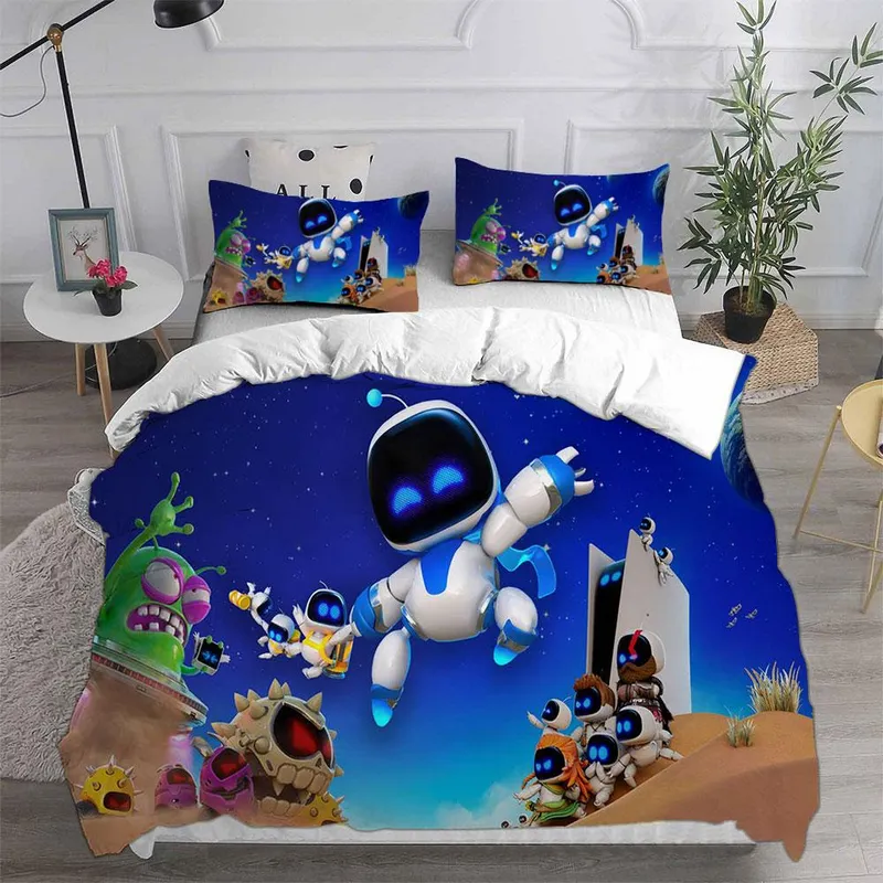 ASTRO BOT Sängkläder Sängset Sängöverkast Täcke Påslakan Örngott 2-3 Delars Set Barn Vuxen Sovrumsdekoration Barnpresenter AU Single 140x210cm (#2827)