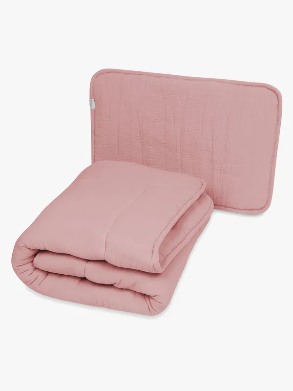 BabyMatex Muslin Täcke och Kudde 100×135, Rosa