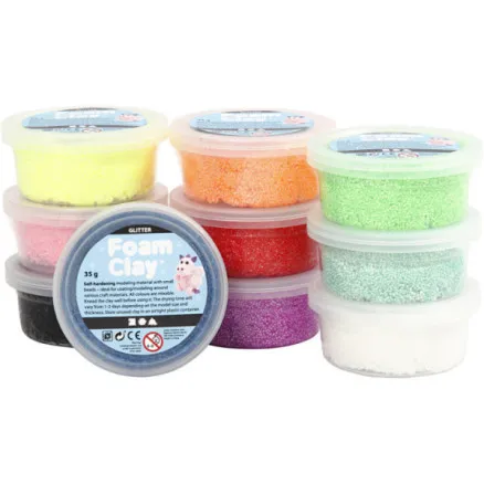 Foam Clay Mixade Färger Glitter