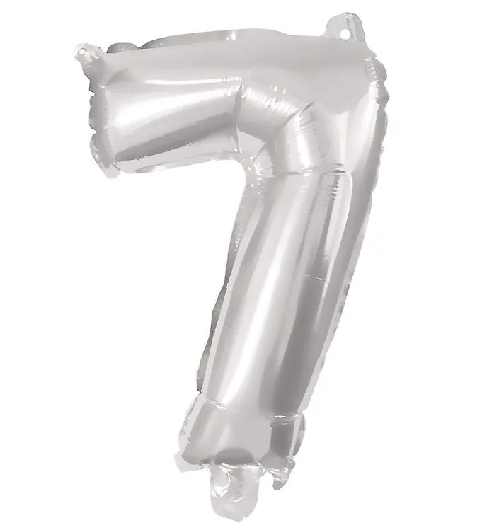 Decorata Party Folieballong – 85 cm – Nr 7 – Silver