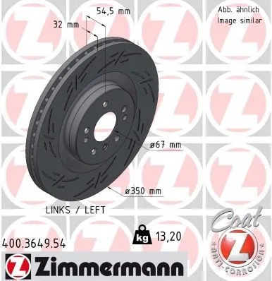 Bromsskiva ZIMMERMANN 400.3649.54