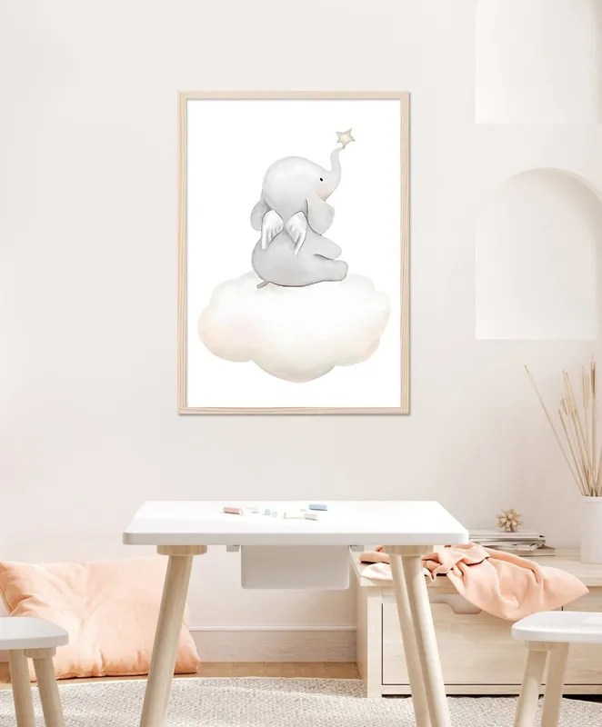 Poster - Elefant i molnet