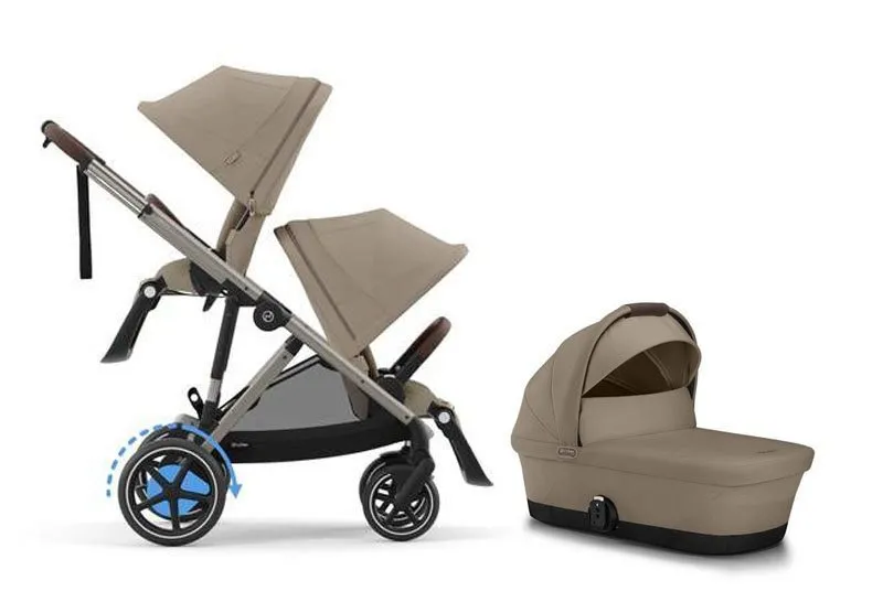Cybex e-Gazelle S Syskonvagn inkl. Liggdel, Almond Beige/ Taupe