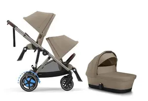 Cybex e-Gazelle S Syskonvagn inkl. Liggdel, Almond Beige/ Taupe