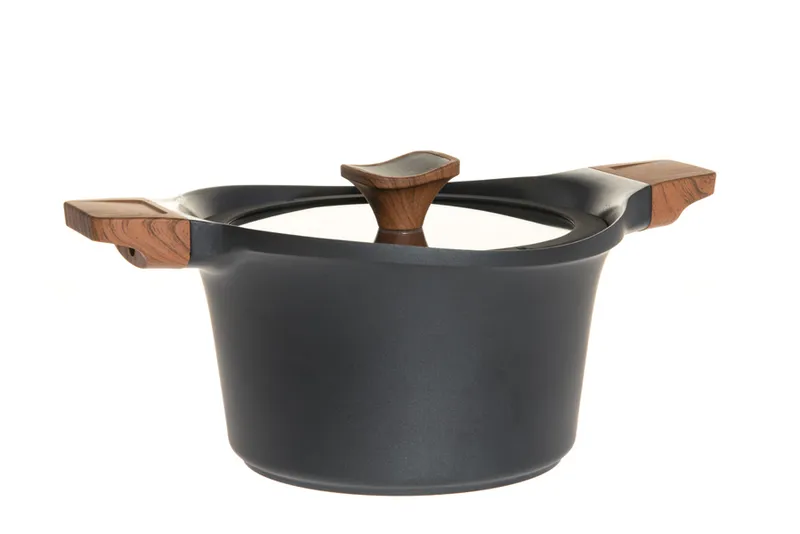 Kastrull med lock 3 L, svart 20 cm