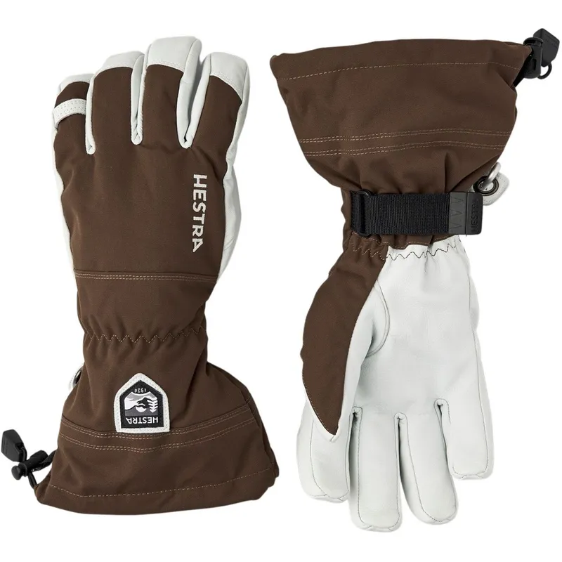 Hestra Army Leather Heli Ski, Skidhandskar, Brun