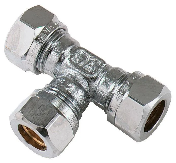 Vatette FG037085020 T-koppling 90°, förkromad, förminskad 18 x 15 x 15 mm