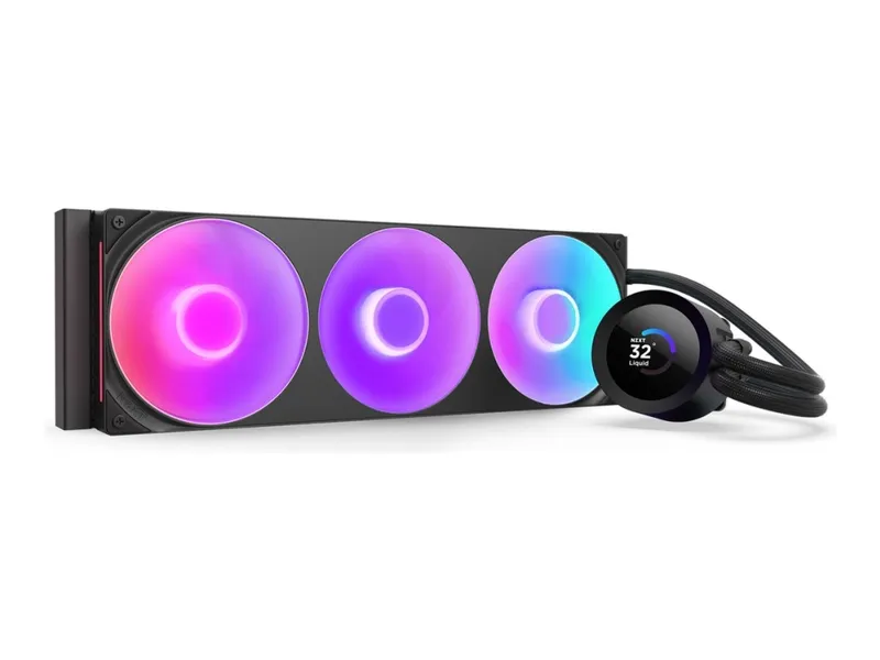 NZXT Kraken Plus 360 RGB – Kylsystem med vätska till processorn – med LCD-display – Elementstorlek: 360 mm – (för: LGA115x Socket, LGA1200, LGA1700, LGA1851, AM4, AM5) – koppar – 120 mm – svart