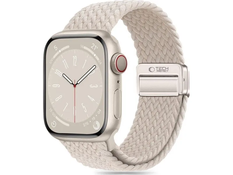 Tech-Protect TECH-PROTECT nylonmag till Apple Watch 4 / 5 / 6 / 7 / 8 / 9 / SE (38 / 40 / 41 mm) naturligt titan