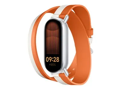 Xiaomi Dual-tone Leather Strap - White and Orange