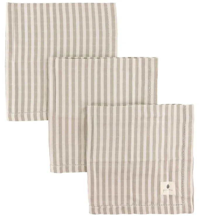 Pine Cone Muslinfilt - 3-pack - 70×70 cm - Edith - Svamp Stripe