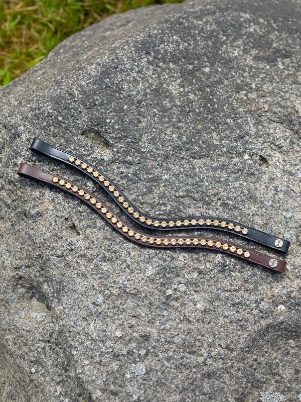 Pannband Kristall Guld Svart