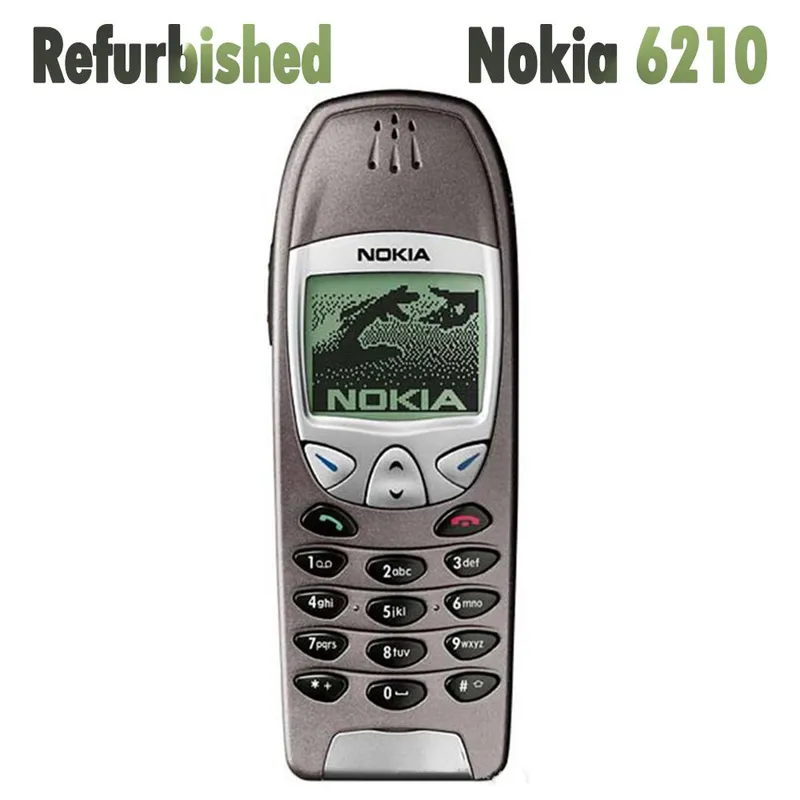 Oppusset Nokia Original Nokia 6210 GSM 900 / 1800 Mobiltelefon Med 1 SIM Simple Set grå farge