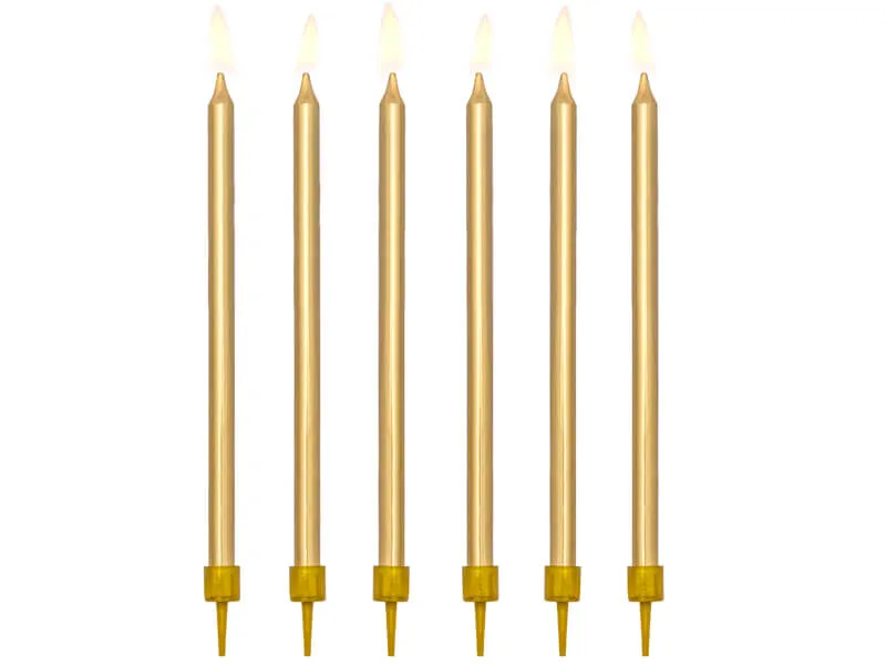 Tårtljus höga | 12-pack | Guld