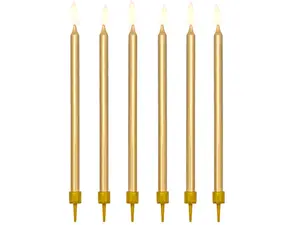 Tårtljus höga | 12-pack | Guld