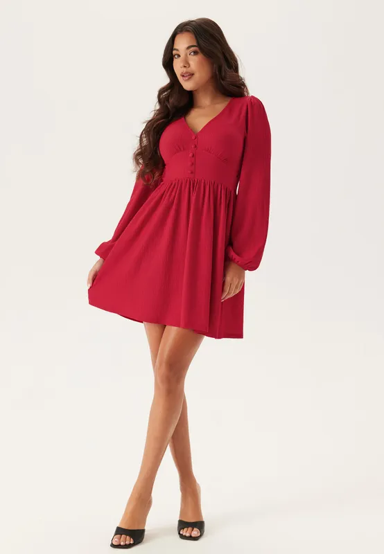 Structure Button Mini Dress (#6932)
