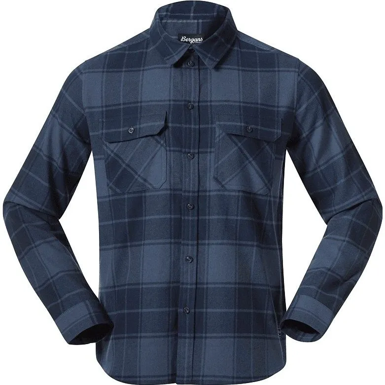 Bergans Men’s Nordmarka Flannel Shirt Granite Blue/navy Blue Check