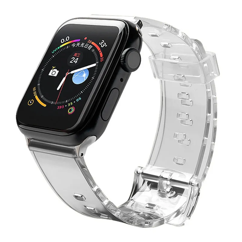 Hurtel Silicone Strap Bracelet Bracelet Strap Light for Apple Watch 42 / 44 mm – Black