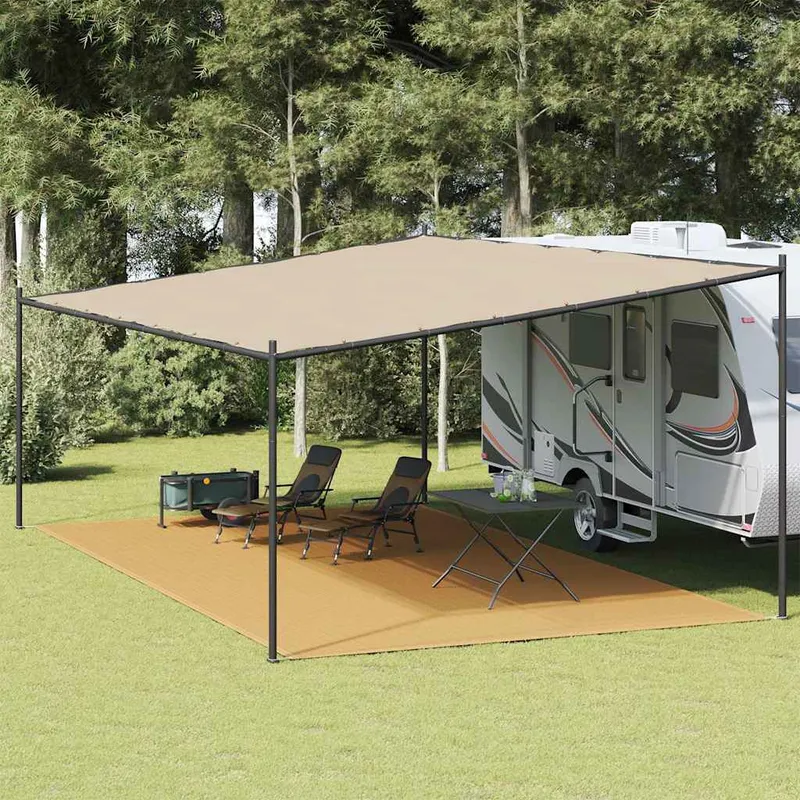 vidaXL Tältmatta sandfärgat 400×700 cm HDPE