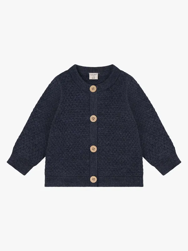 CeLaVi Stickad Kofta Merinoull, Ombre Blue Melange, 60