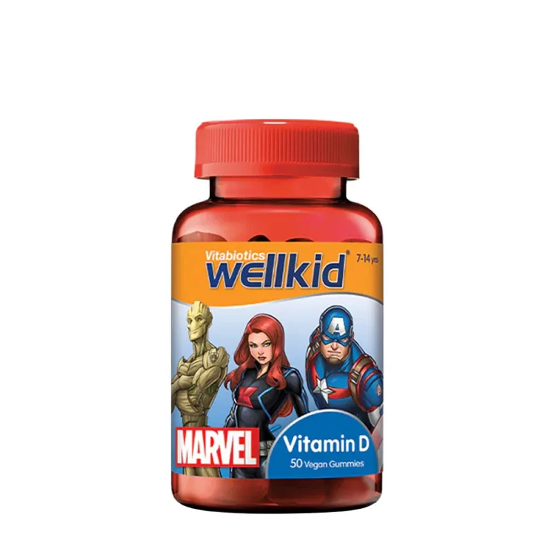 Vitabiotics – Wellkid Marvel Vitamin D Tuggummier, 50 stycken, Jordgubb