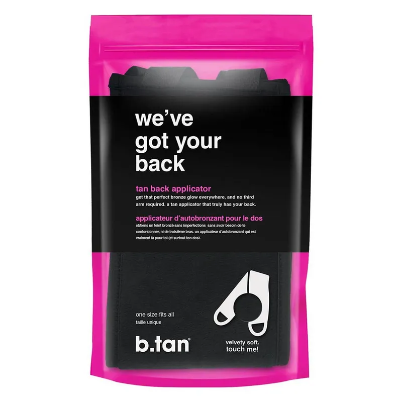 B.Tan, Back, Tanning Applicator, Black, Free Size, 1 Applicator