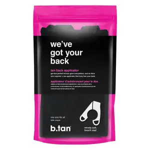 B.Tan, Back, Tanning Applicator, Black, Free Size, 1 Applicator