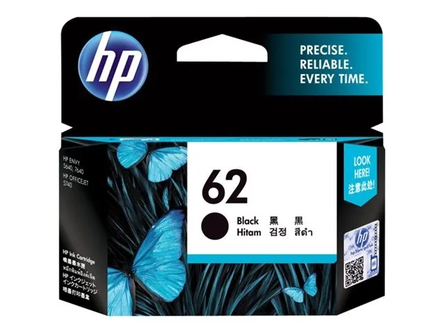 HP 62 svart original bläckpatron