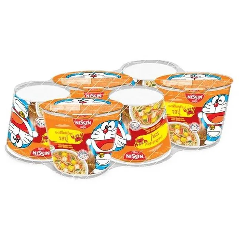 Nissin Mini Cup Doraemon Instant Noodles Crab Flavor 40 g. x 6 st 40 g. x 6 pcs