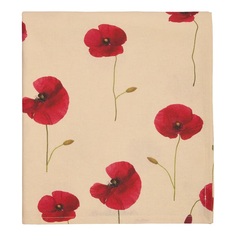 Decotique Vallmo duk 140 x 240 cm, beige/röd