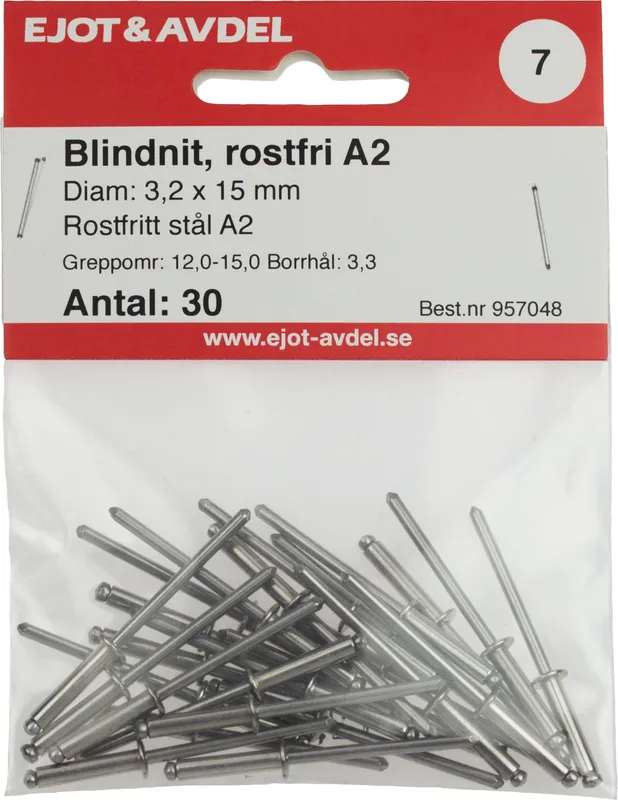 Ejot 957058 Blindnit SS, RFR F30, 30-pack 3,2 x 12 mm