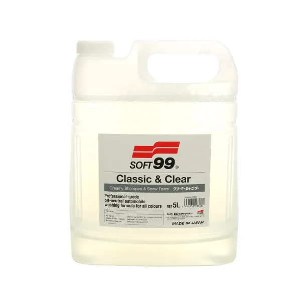 Bilschampo SOFT99 Classic & Clear Creamy Shampoo & Snow Foam - Neutralt, 5000 ml, 5000 ml + Wash Mitt