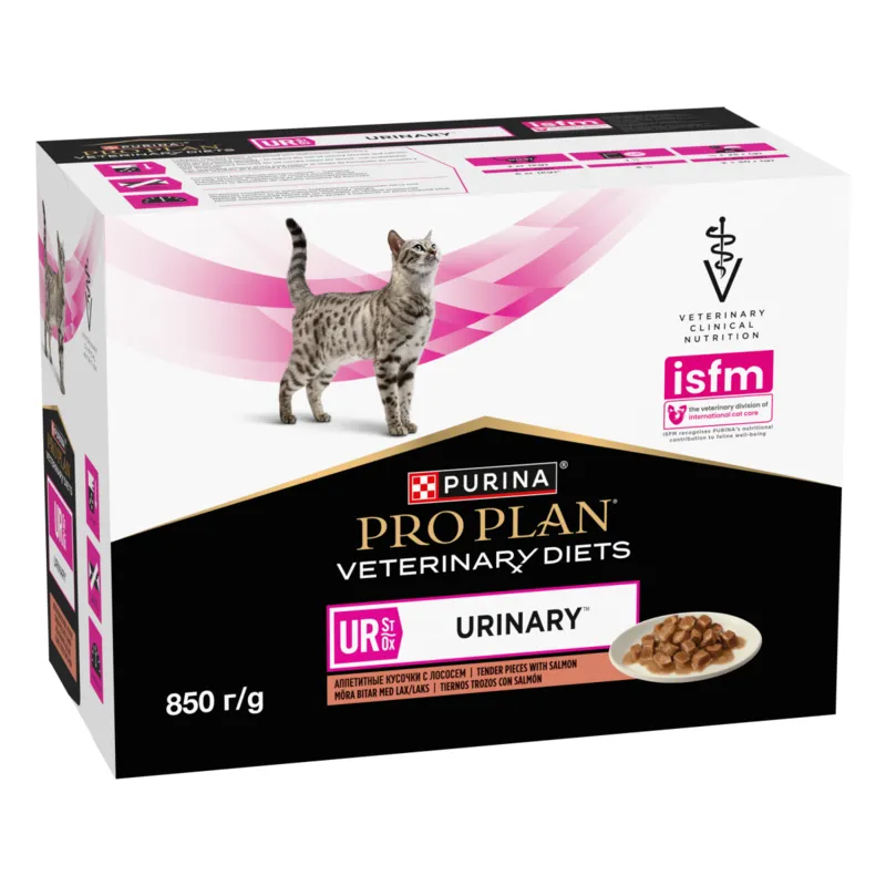 Purina Pro Plan Veterinary Diets Cat UR St/Ox Urinary Salmon Veterinärfoder till Katt 10×85 g