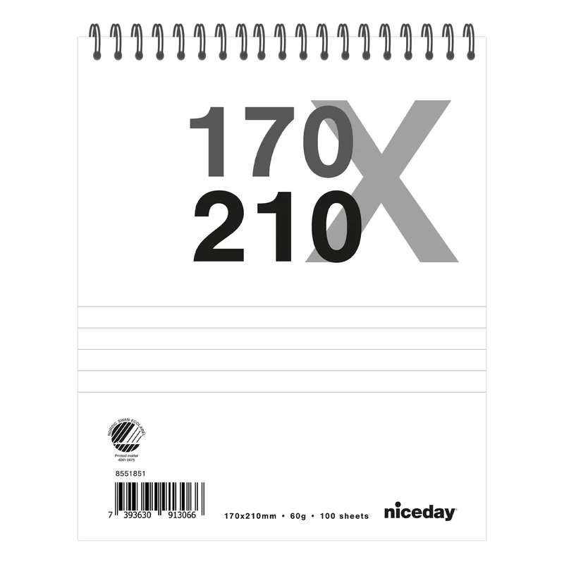 Stenogramblock 170x210mm 60g