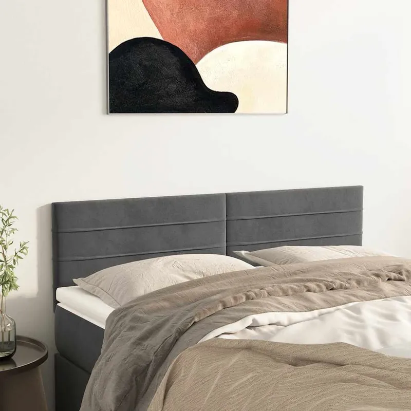 vidaXL Sänggavlar mörkgrå 144x5x78/88 cm sammet (#9972)