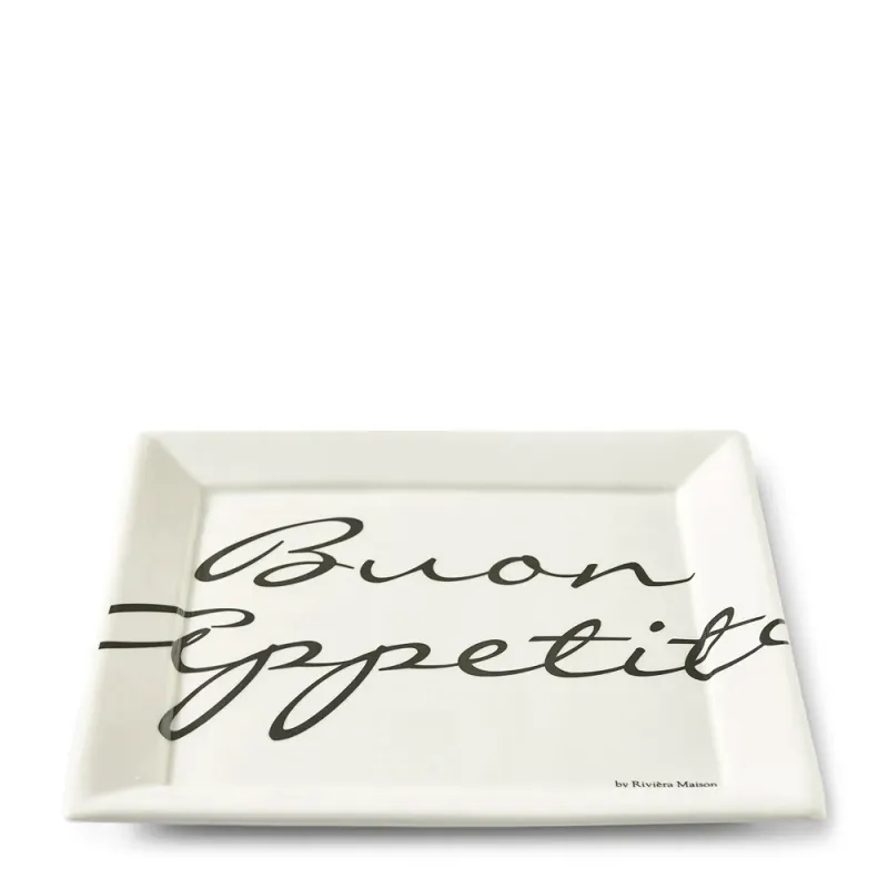 Riviera Maison, Buon Appetito tallrik fyrkantig 26 x 26 cm