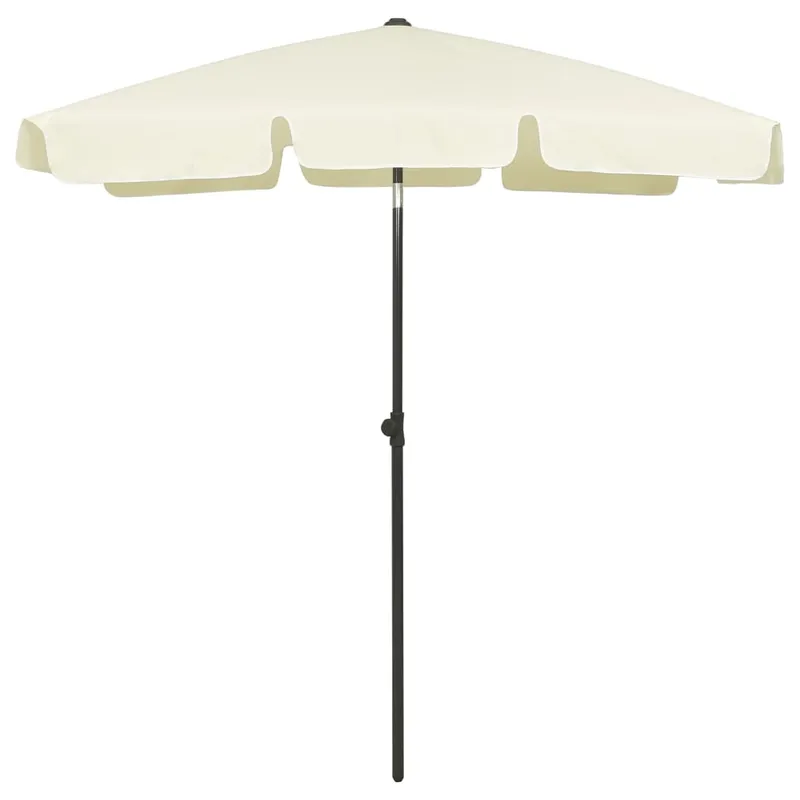 vidaXL Strandparasoll sandgul 180×120 cm
