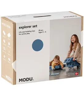 MODU Explorer Set - 20 Delar - 55x40x20 cm - Deep Blue/Sky Blue