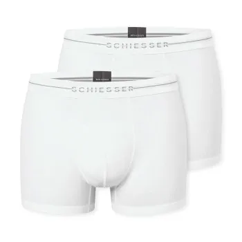 Schiesser Kalsonger 2P Cotton Flex Trunks Vit bomull Small Herr