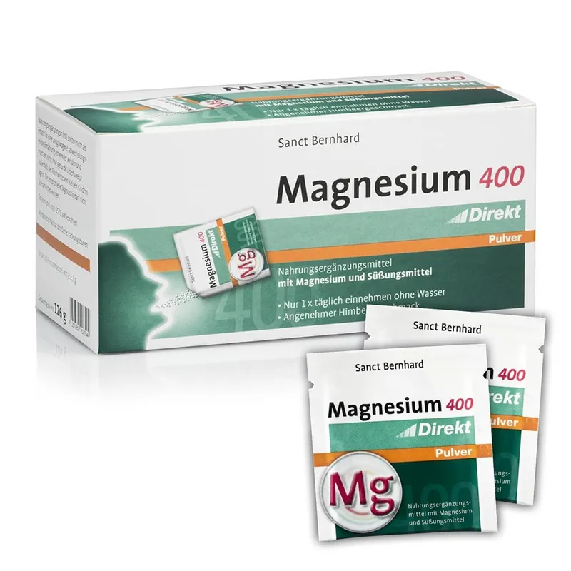 Krauterhaus Sanct Bernhard – Magnesium 400 Direktpulver, 60 st