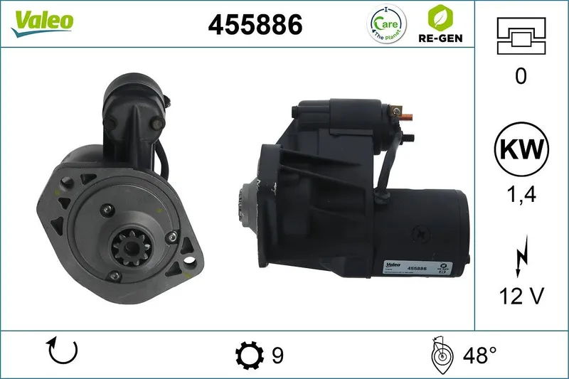VALEO 455886 Startmotor