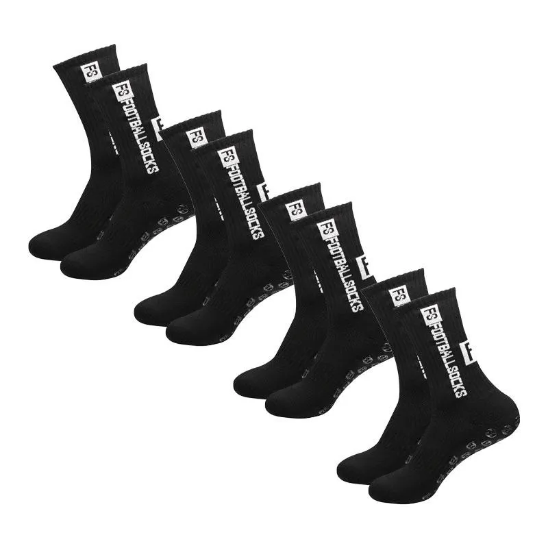 4 par Fotbollsstrumpor Sport Grip Strumpor Anti-halk Basketstrumpor Spot Gummi Anti-halk bomullsfotbollsstrumpor One Size (#4816)